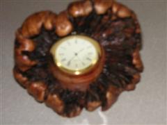 Clock inset in a burr by Bill Burden